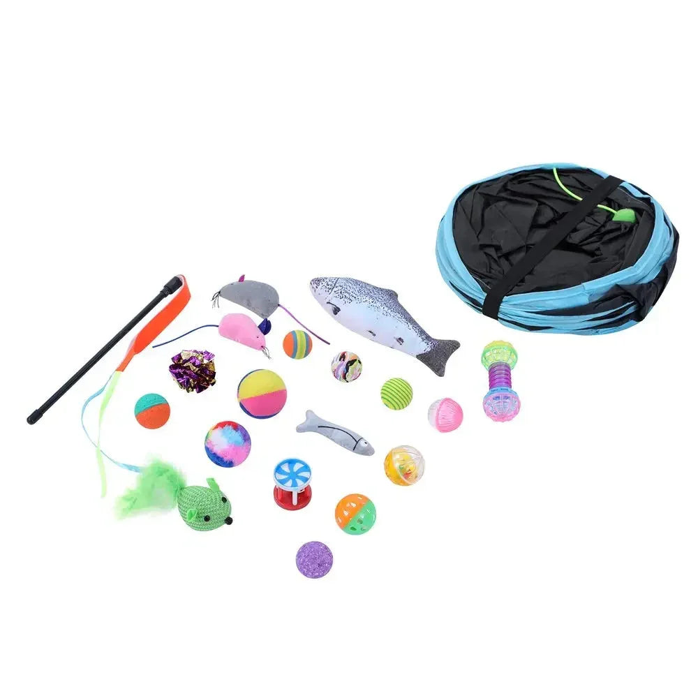 YES4PETS Pet Cat Toys Tri-Tunnel Collapsible Tent Training Play Kitten Rabbit Tubes Dropshipzone