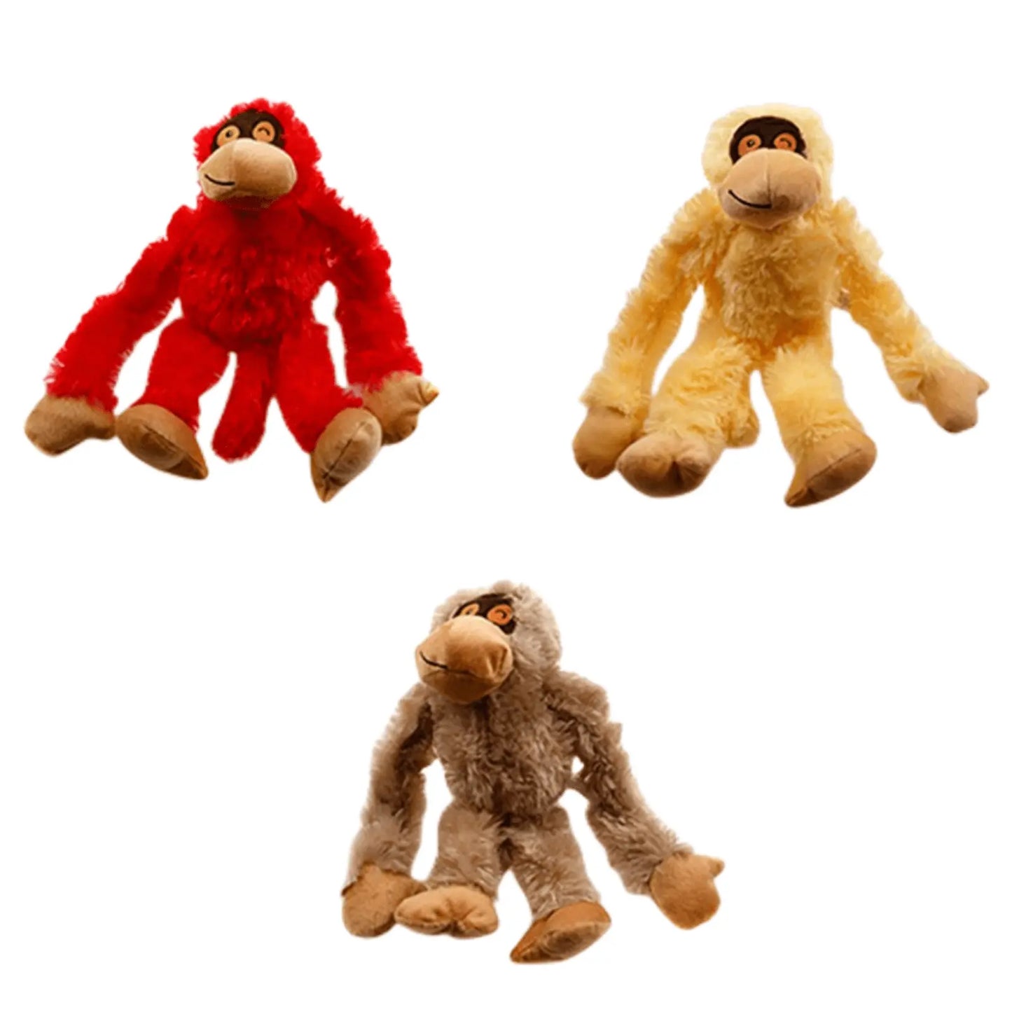 YES4PETS 3 x Pet Puppy Dog Toy Play Animal Plush Gorilla Toy Soft Squeaky 31 cm Toy - Paws & Palettes