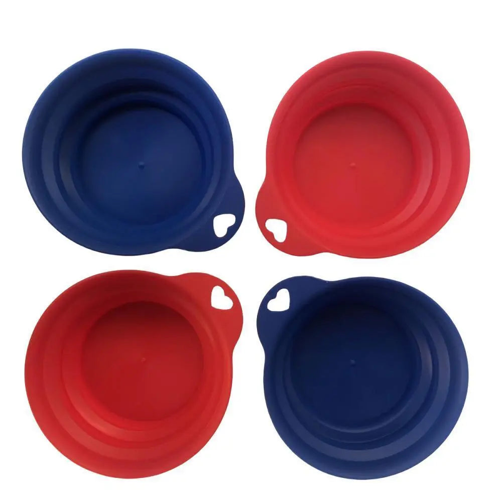 YES4PETS 4 x Pet Portable Folding Bowl Dog Cat Food Feeding Water Feeder Collapsable Travel - Paws & Palettes