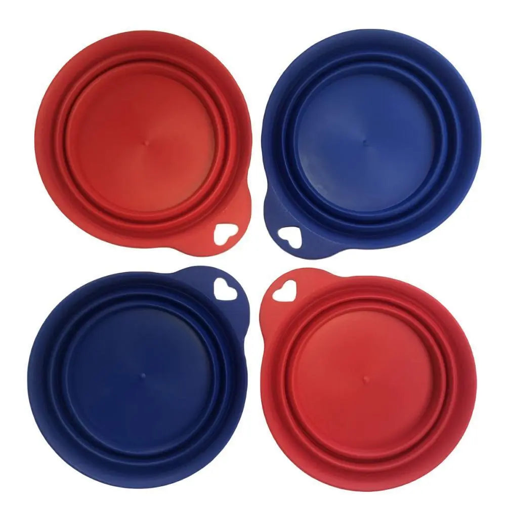 YES4PETS 4 x Pet Portable Folding Bowl Dog Cat Food Feeding Water Feeder Collapsable Travel - Paws & Palettes