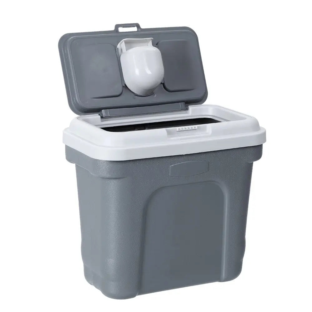 30L Pet Dogs Puppy Food Storage Storer Container w/ Scoop Grey - Paws & Palettes
