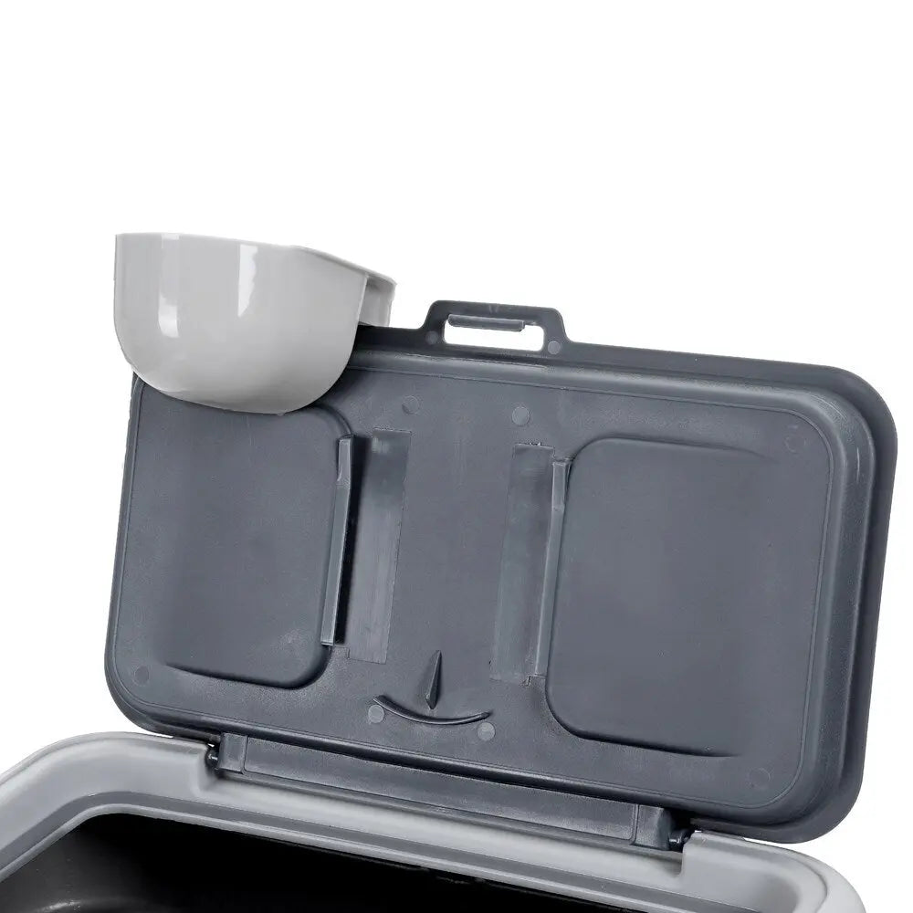 30L Pet Dogs Puppy Food Storage Storer Container w/ Scoop Grey - Paws & Palettes