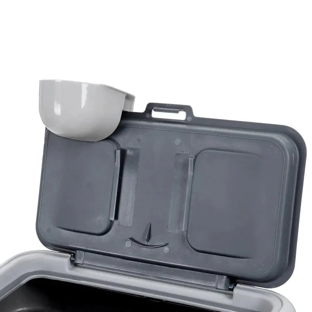 30L Pet Dogs Puppy Food Storage Storer Container w/ Scoop Grey Dropshipzone