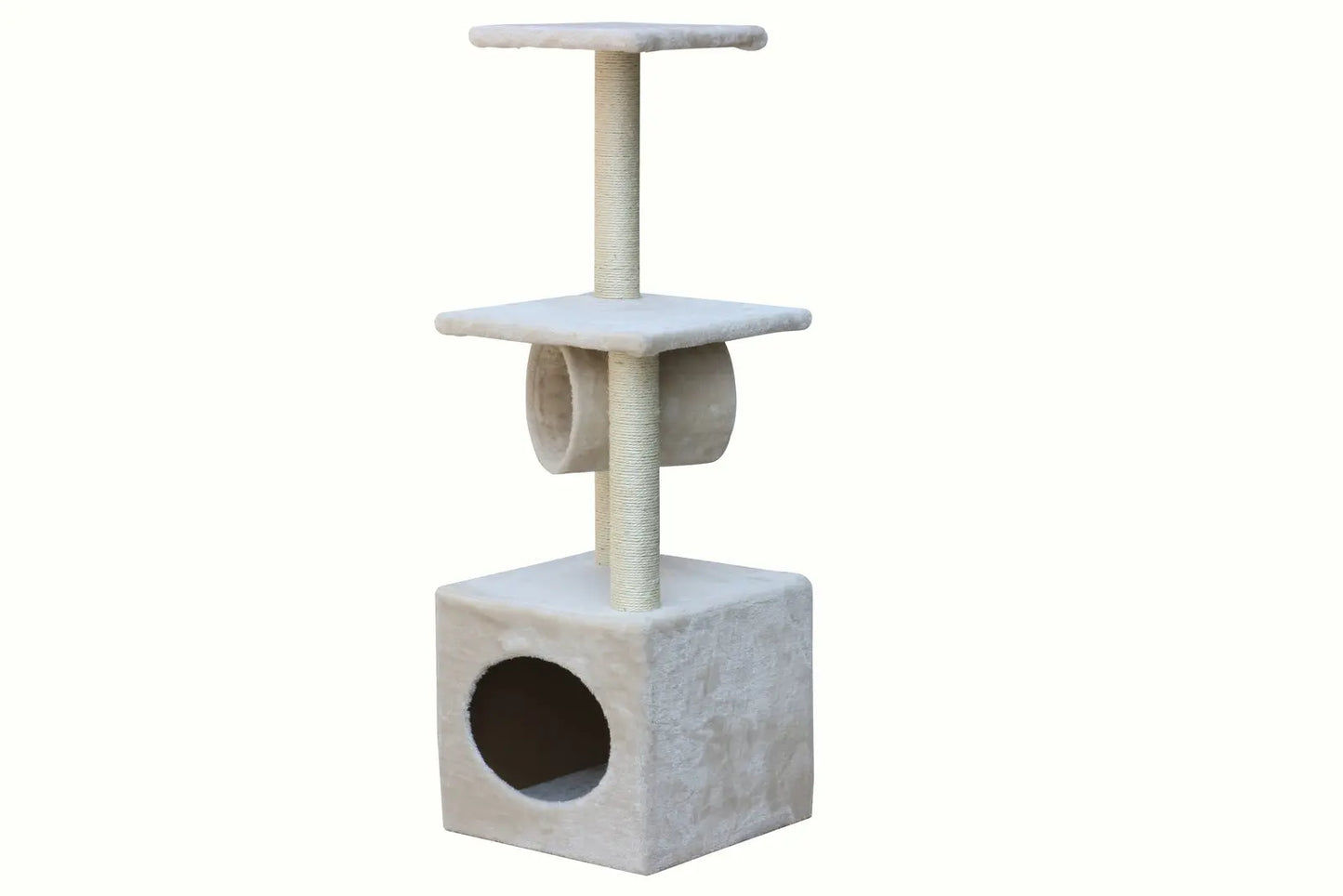 YES4PETS 112 cm Beige Cat Kitten Scratching Post Tree Scratcher Pole - Paws & Palettes