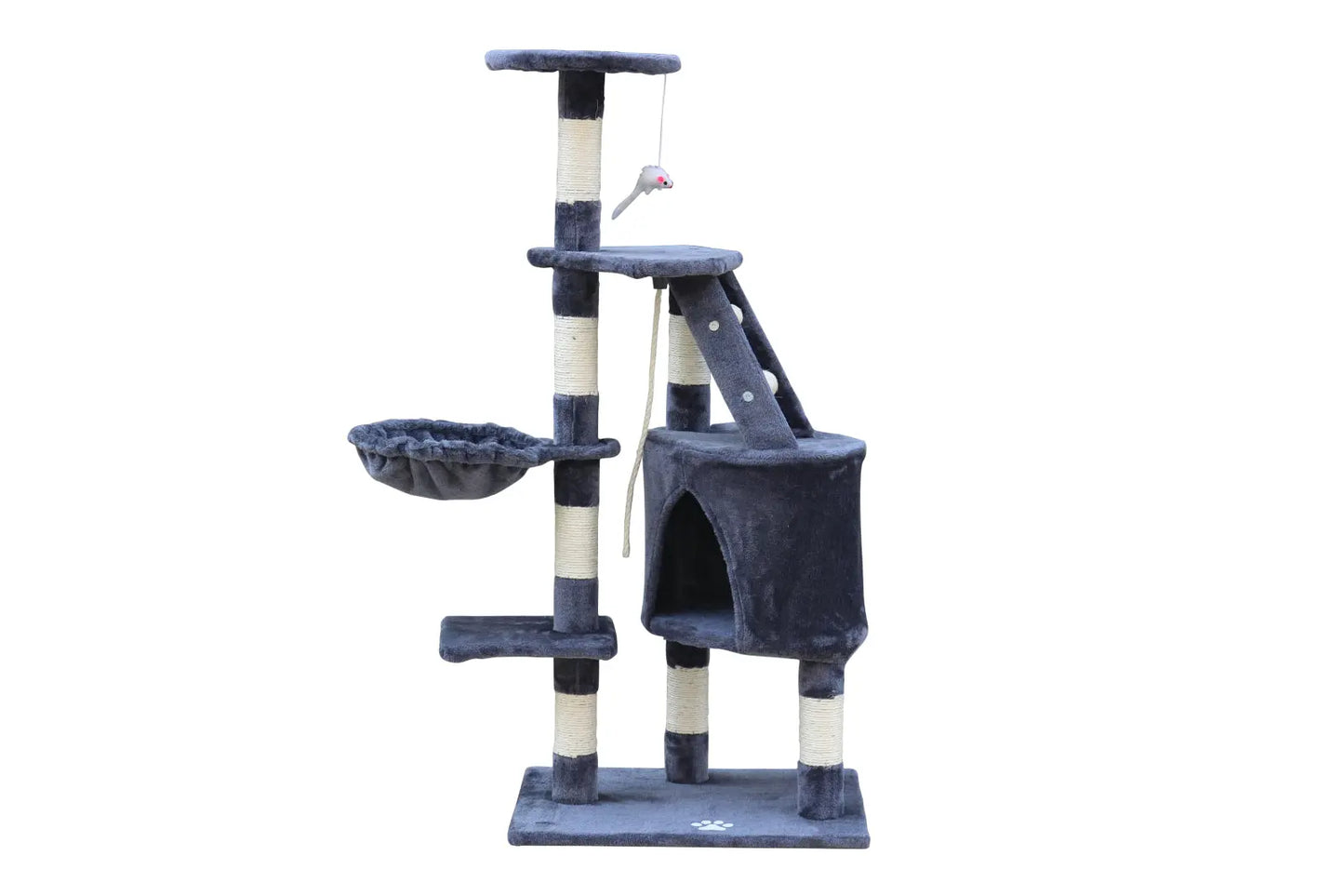 YES4PETS 120 cm Multi level Cat Kitten Scratching Post Tree-Grey - Paws & Palettes