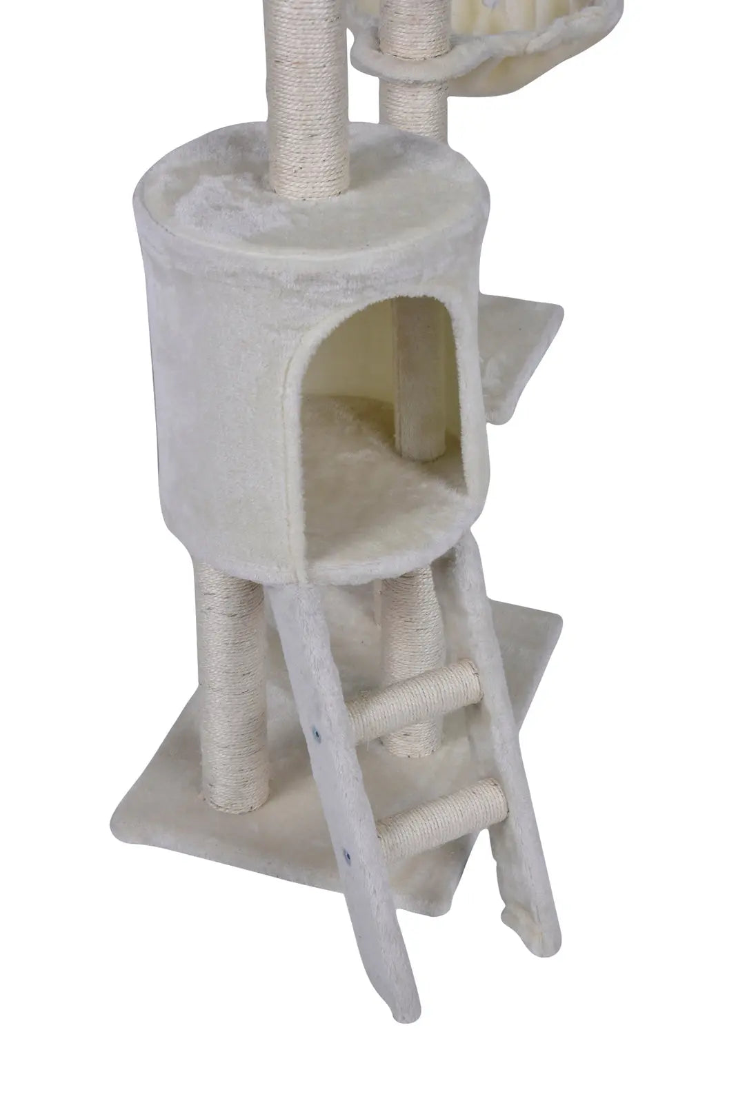 YES4PETS 138cm Cat Scratching Post Tree Post House Tower with Ladder-Beige - Paws & Palettes