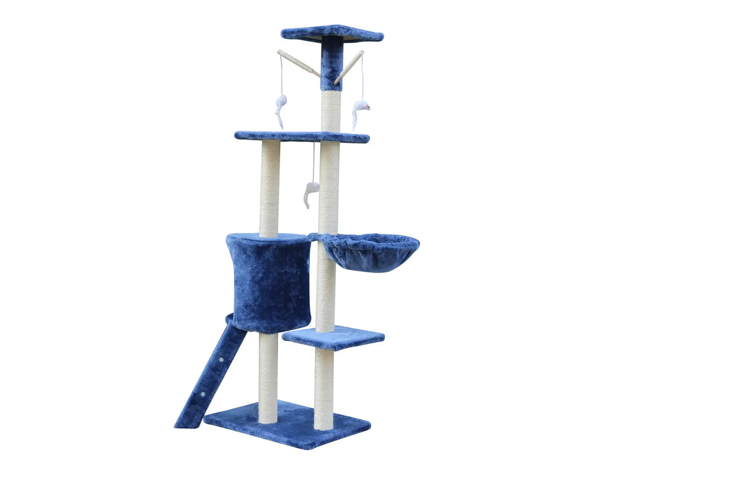 YES4PETS 138cm Cat Scratching Post Tree Post House Tower with Ladder-Blue - Paws & Palettes