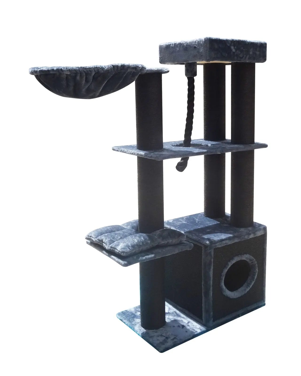 YES4PETS 33kg 160 cm XL Multi Level 14cm Thick Cat Scratching Post Tree Scratcher Pole- Grey - Paws & Palettes