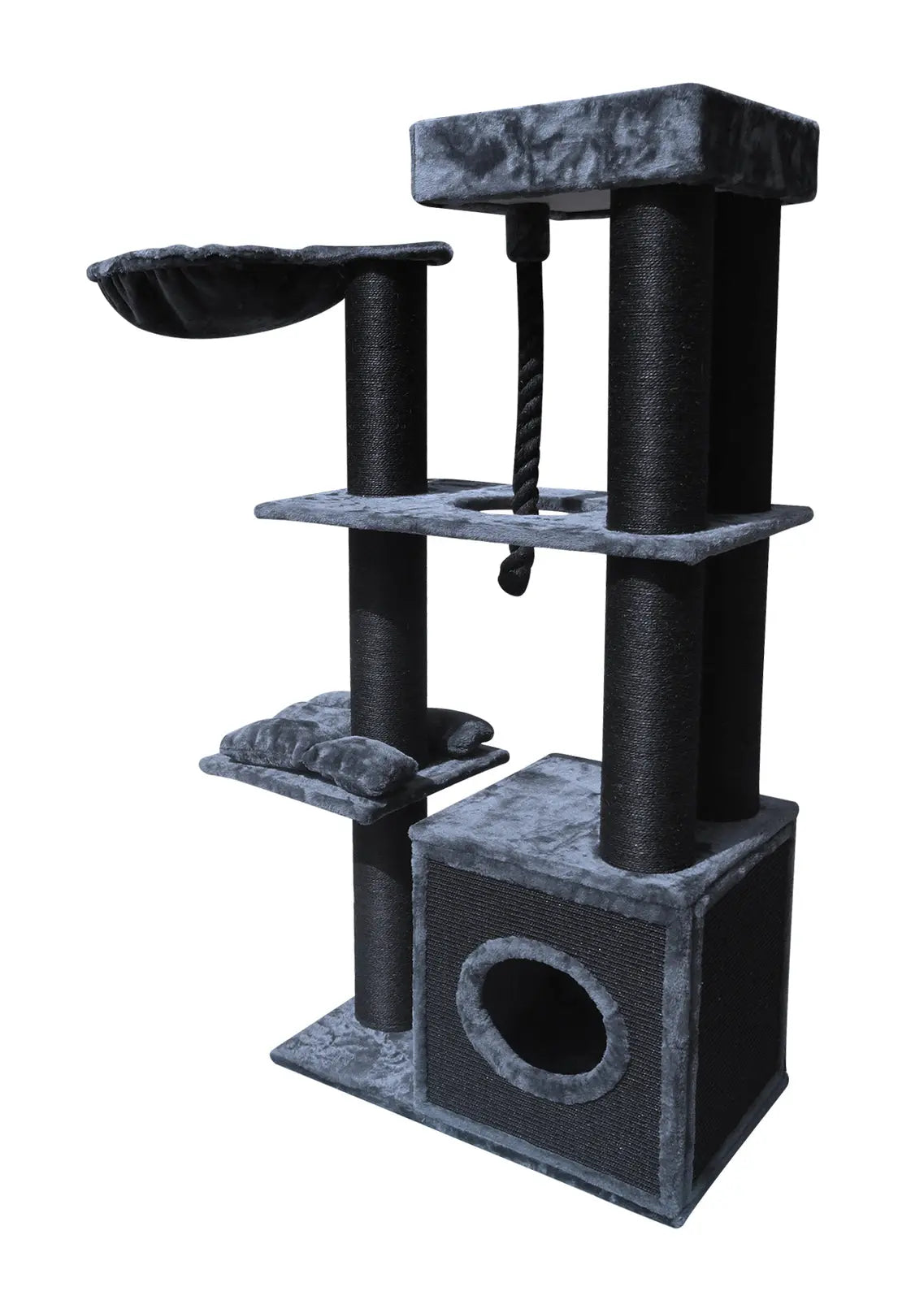 YES4PETS 33kg 160 cm XL Multi Level 14cm Thick Cat Scratching Post Tree Scratcher Pole- Grey - Paws & Palettes