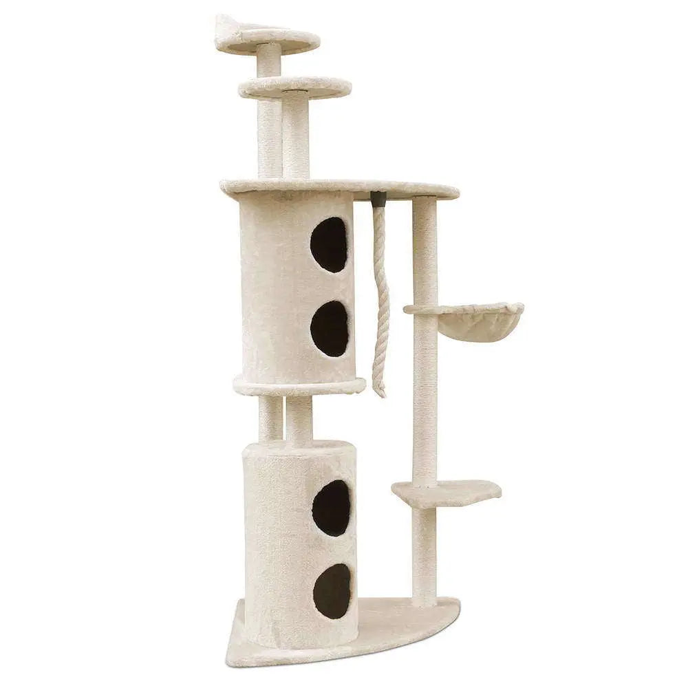 YES4PETS 170cm XL Multi Level Cat Scratching Post Tree Post House Tower-Beige - Paws & Palettes