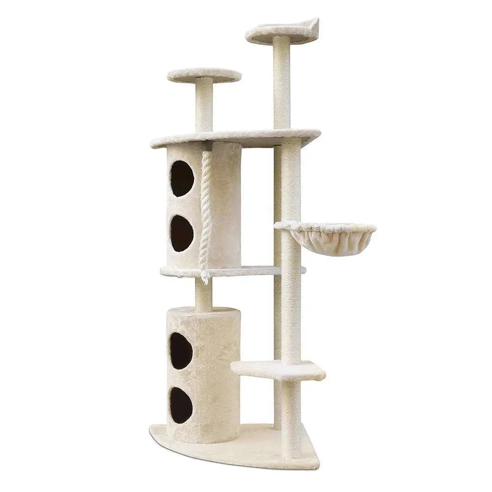 YES4PETS 170cm XL Multi Level Cat Scratching Post Tree Post House Tower-Beige - Paws & Palettes