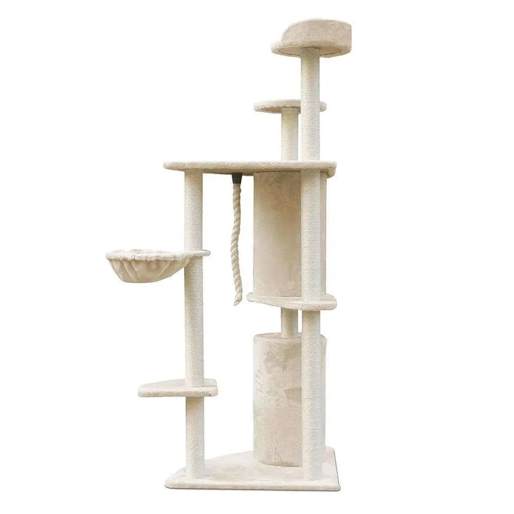 YES4PETS 170cm XL Multi Level Cat Scratching Post Tree Post House Tower-Beige - Paws & Palettes