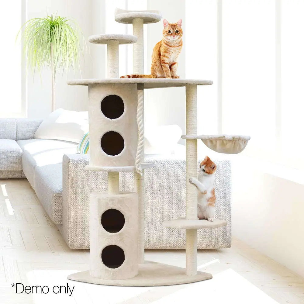 YES4PETS 170cm XL Multi Level Cat Scratching Post Tree Post House Tower-Beige - Paws & Palettes