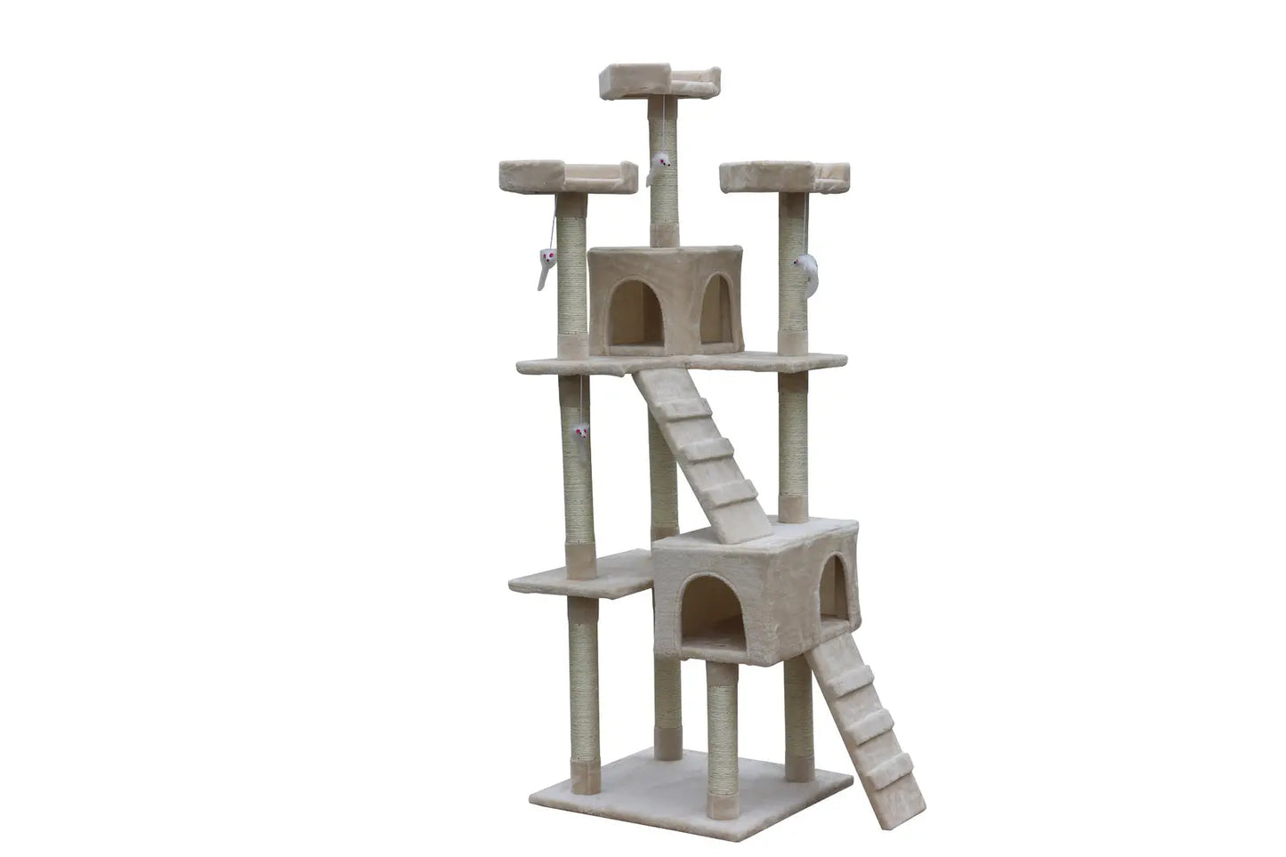 YES4PETS 180 cm Cat Kitten Scratching Post Tree W ladder-Beige - Paws & Palettes