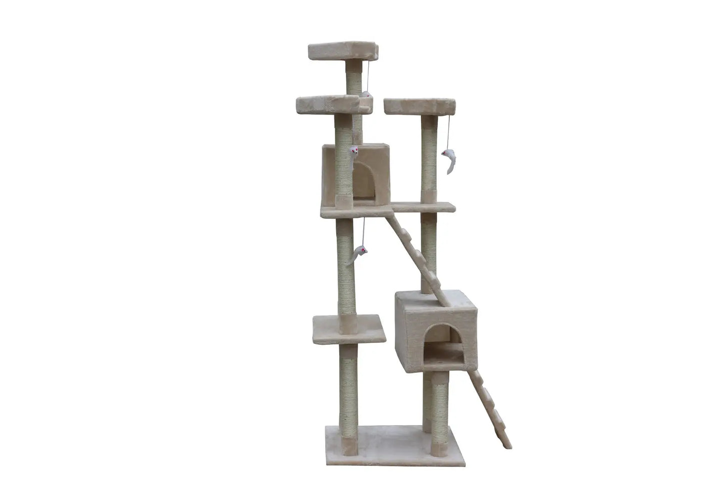 YES4PETS 180 cm Cat Kitten Scratching Post Tree W ladder-Beige - Paws & Palettes