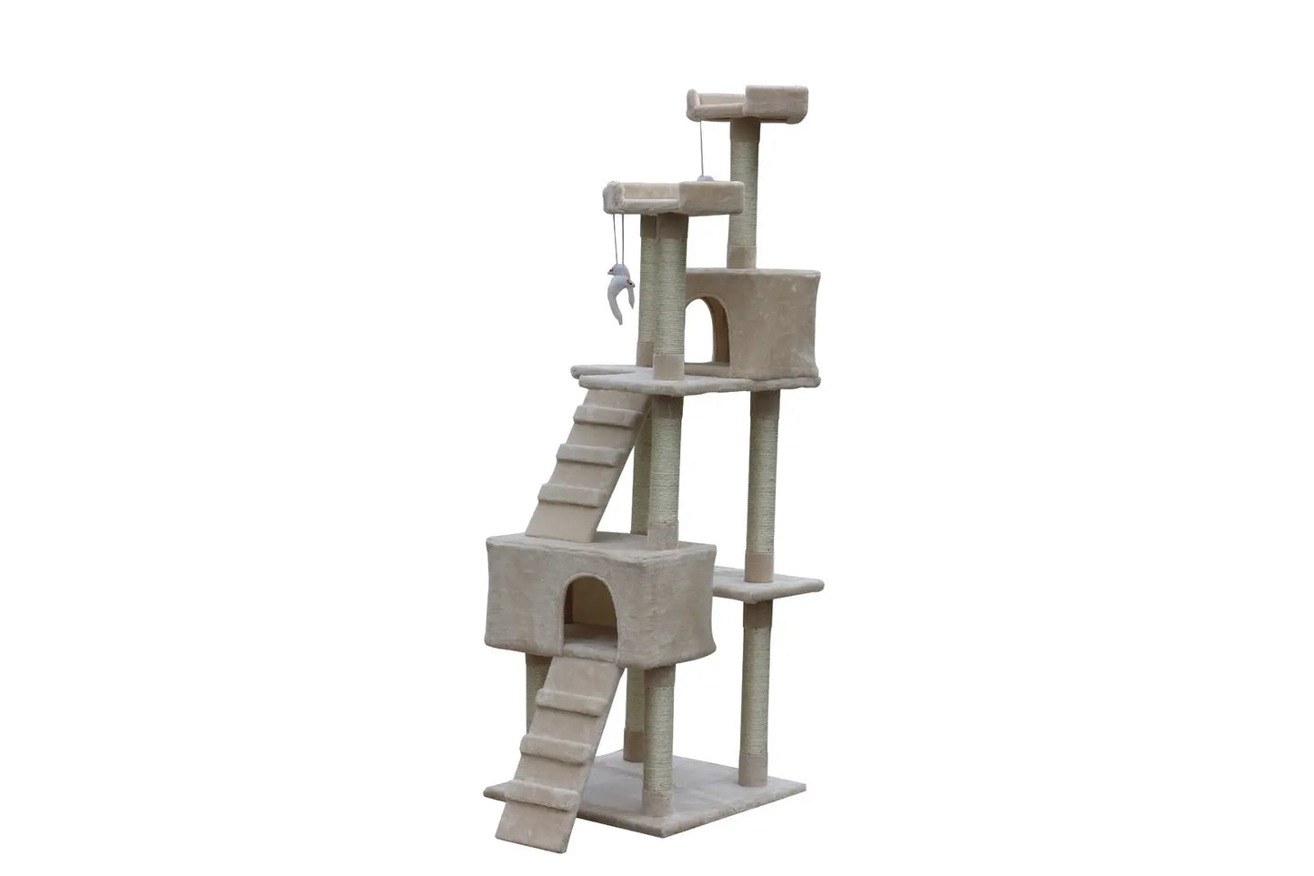 YES4PETS 180 cm Cat Kitten Scratching Post Tree W ladder-Beige - Paws & Palettes