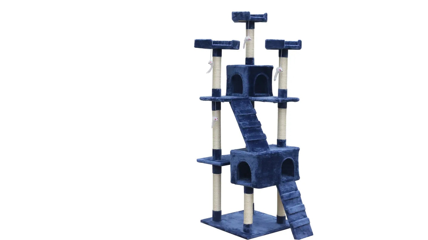 YES4PETS 180 cm Cat Kitten Scratching Post Tree W ladder-Blue - Paws & Palettes
