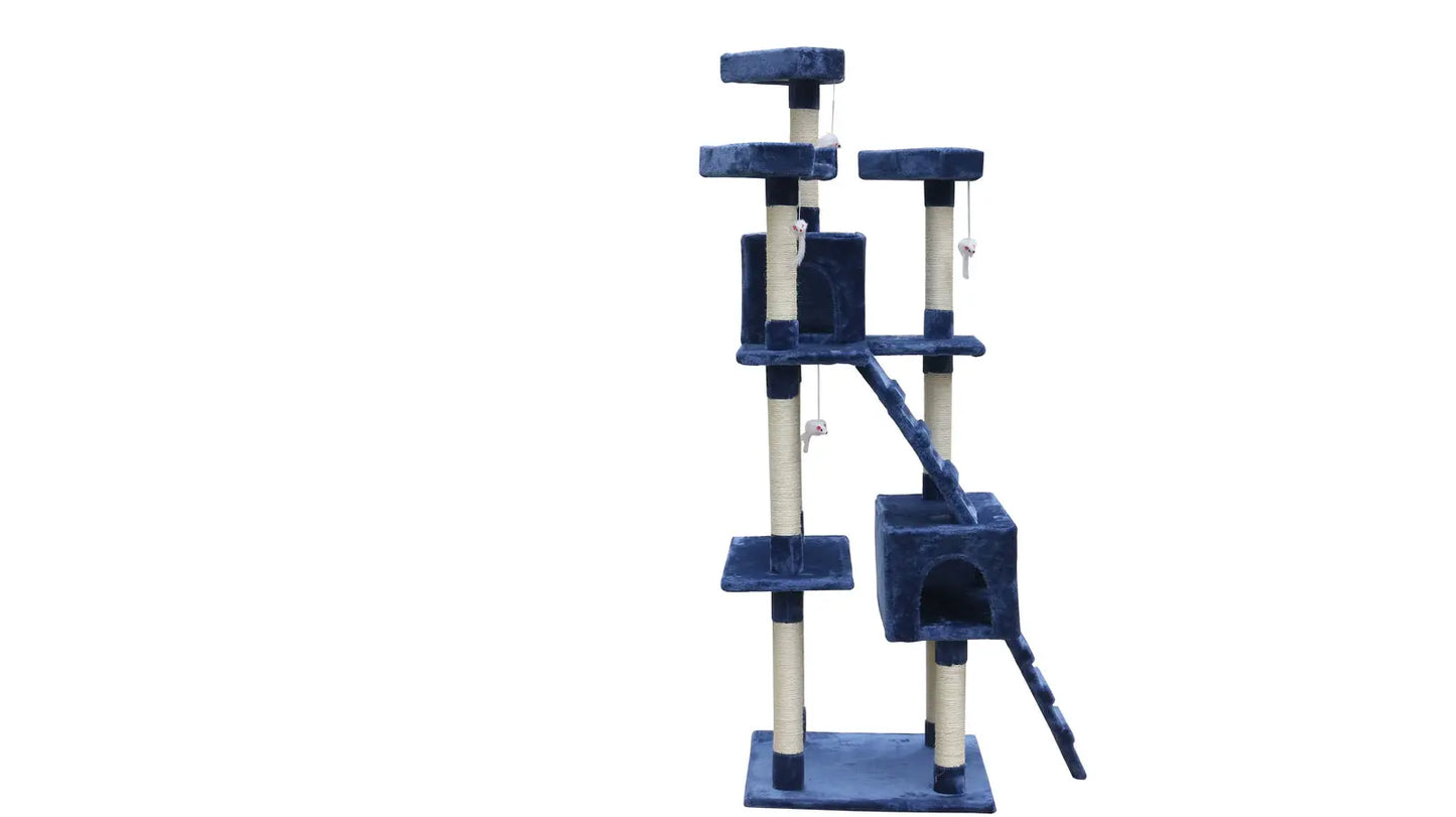 YES4PETS 180 cm Cat Kitten Scratching Post Tree W ladder-Blue - Paws & Palettes