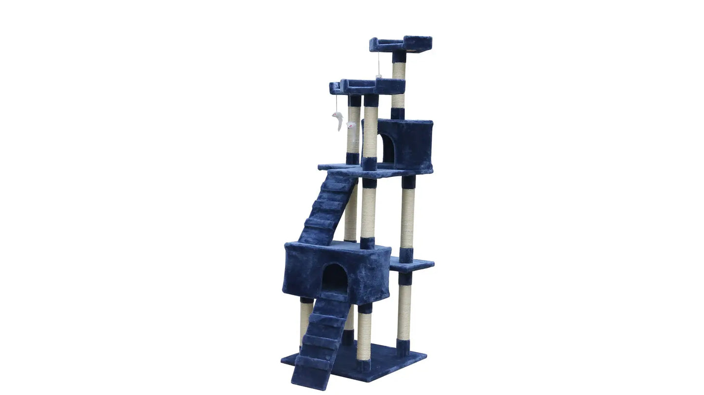 YES4PETS 180 cm Cat Kitten Scratching Post Tree W ladder-Blue - Paws & Palettes