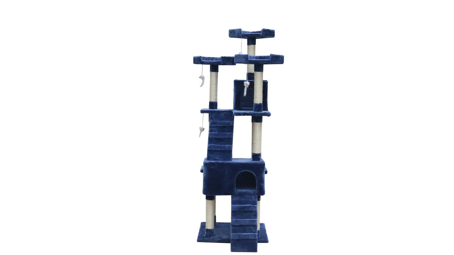 YES4PETS 180 cm Cat Kitten Scratching Post Tree W ladder-Blue - Paws & Palettes