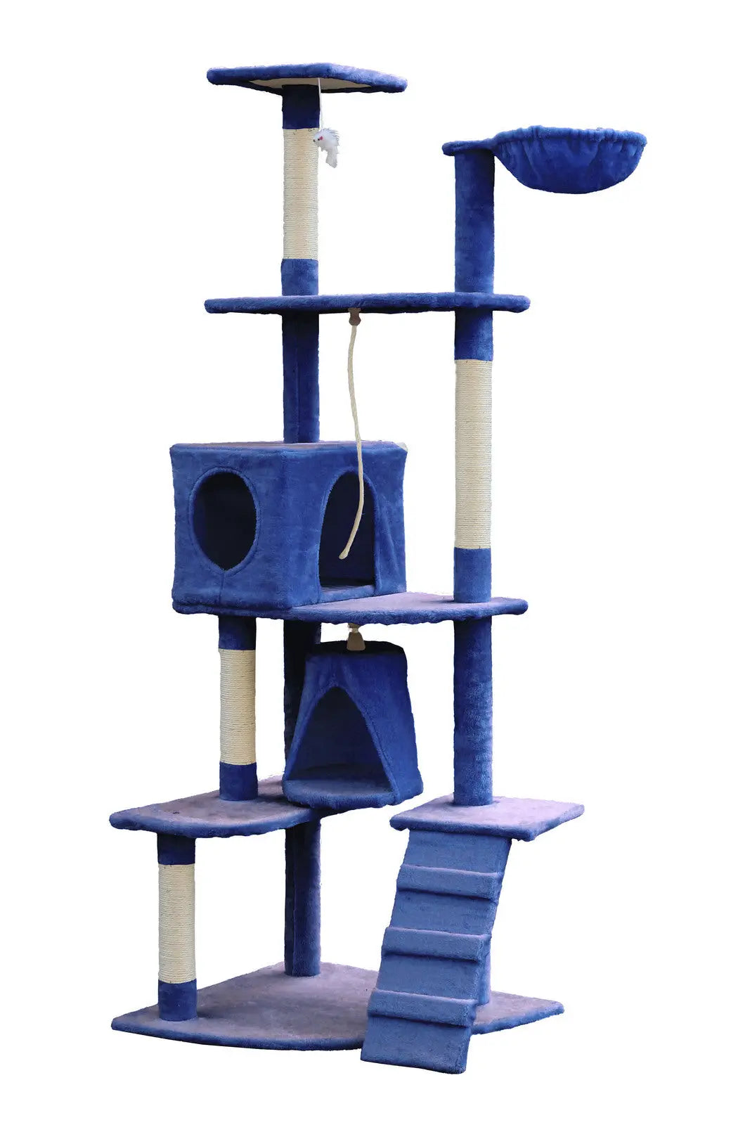YES4PETS 193cm Cat Scratching Tree Post Sisal Pole Scratching Post Scratcher Tower Condo Blue - Paws & Palettes