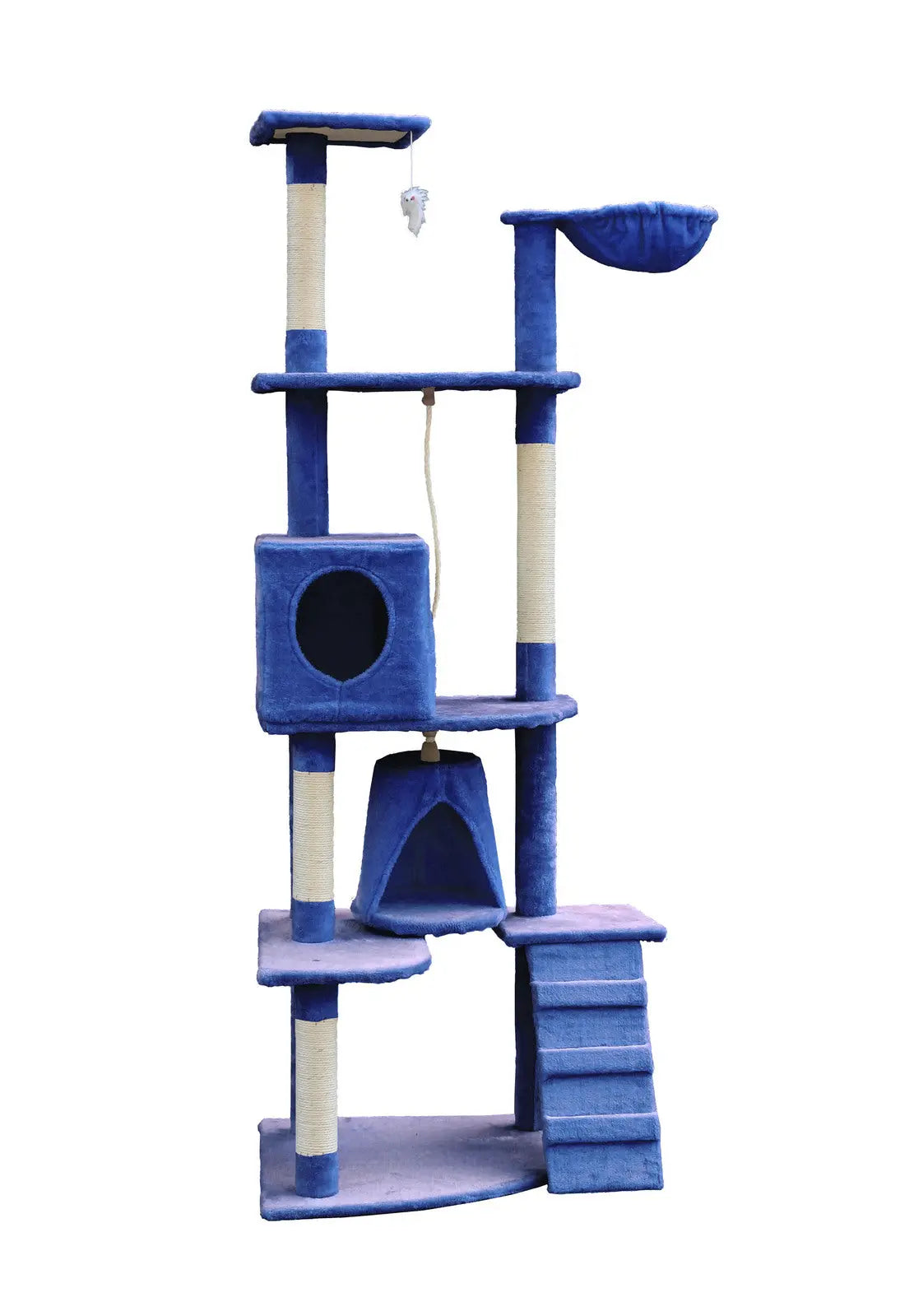 YES4PETS 193cm Cat Scratching Tree Post Sisal Pole Scratching Post Scratcher Tower Condo Blue - Paws & Palettes