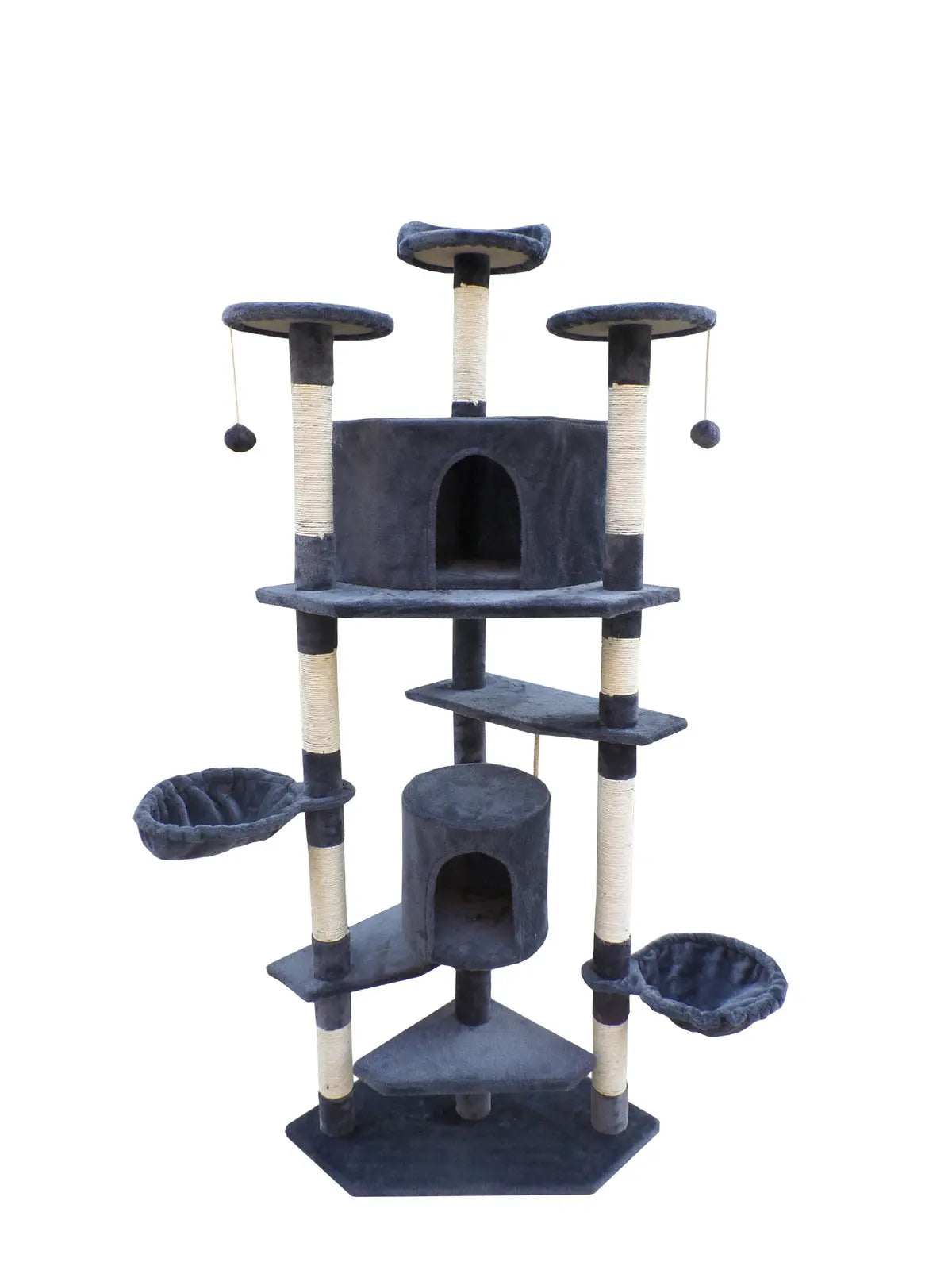 YES4PETS 200 cm Cat Scratching Post Tree Scratcher Corner Tower Furniture- Grey - Paws & Palettes