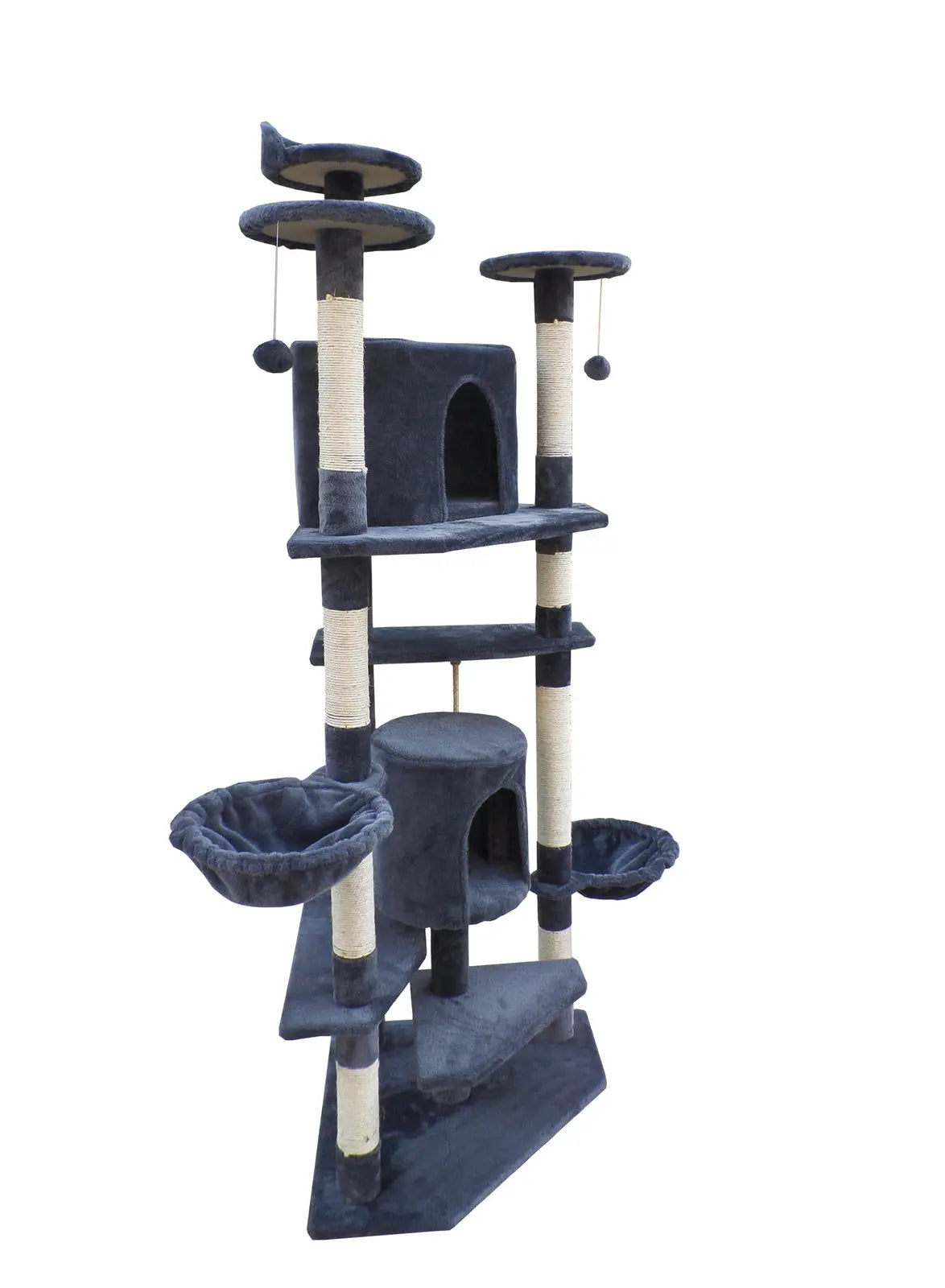 YES4PETS 200 cm Cat Scratching Post Tree Scratcher Corner Tower Furniture- Grey - Paws & Palettes