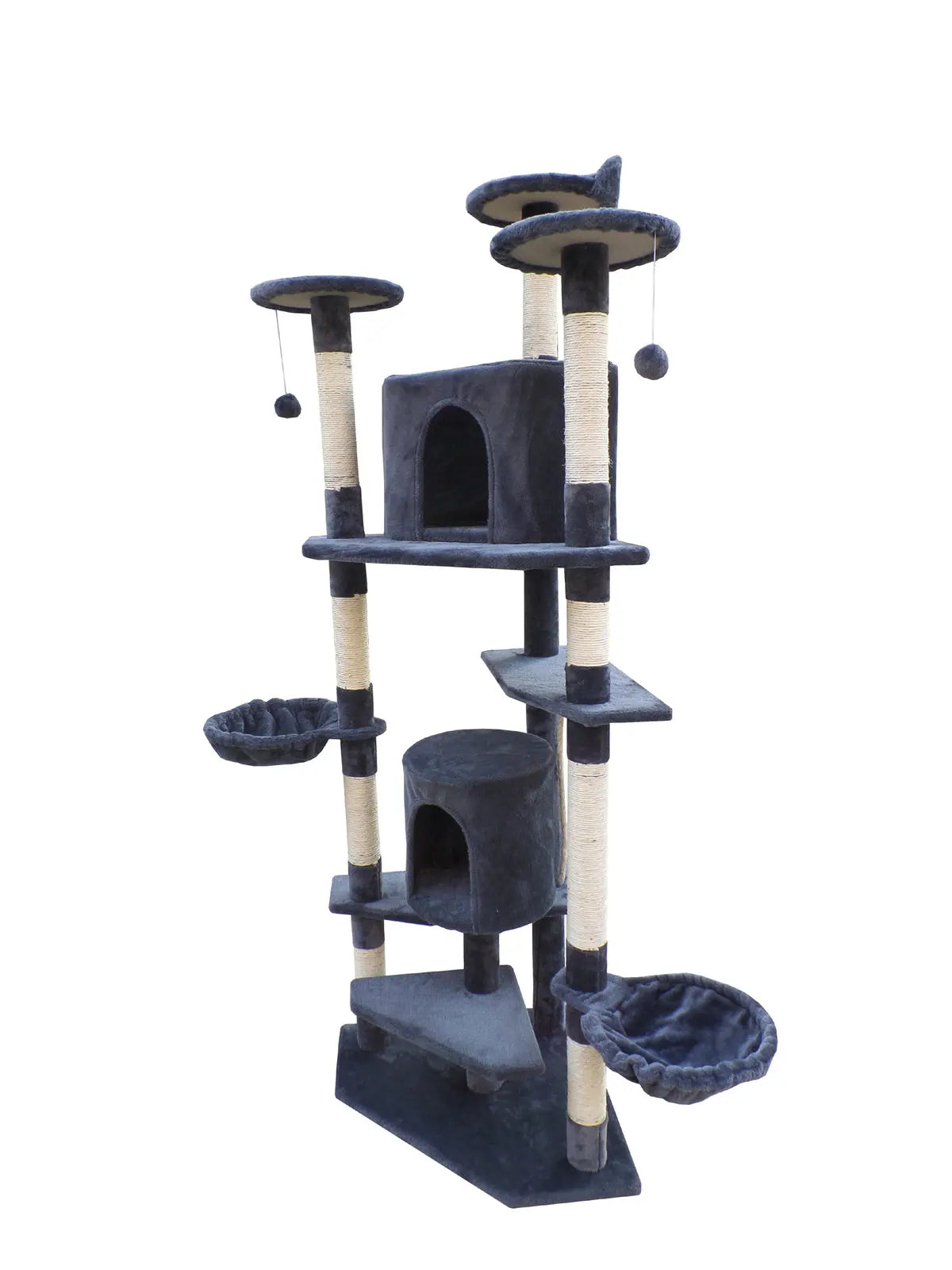 YES4PETS 200 cm Cat Scratching Post Tree Scratcher Corner Tower Furniture- Grey - Paws & Palettes