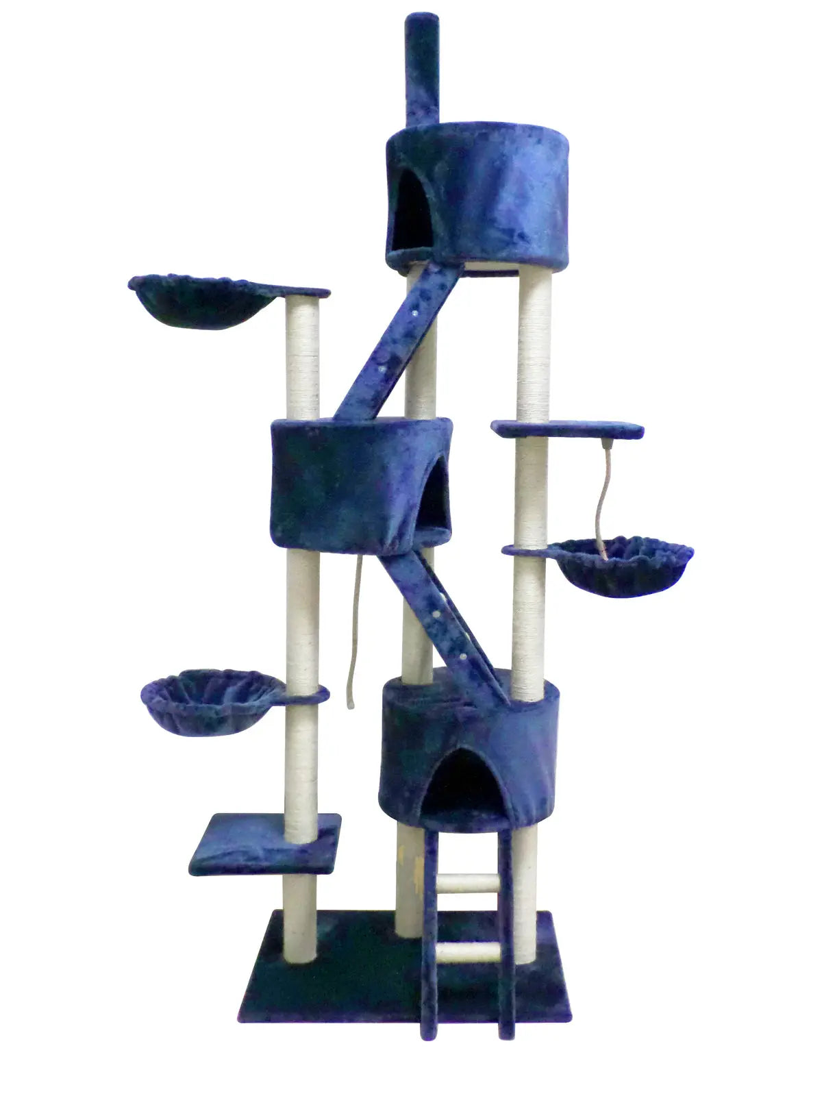 YES4PETS 244 cm XL Multi Level Cat Scratching Post Tree Scratcher Pole- Blue - Paws & Palettes
