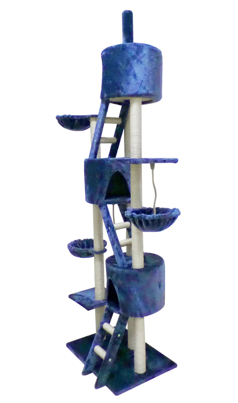 YES4PETS 244 cm XL Multi Level Cat Scratching Post Tree Scratcher Pole- Blue - Paws & Palettes