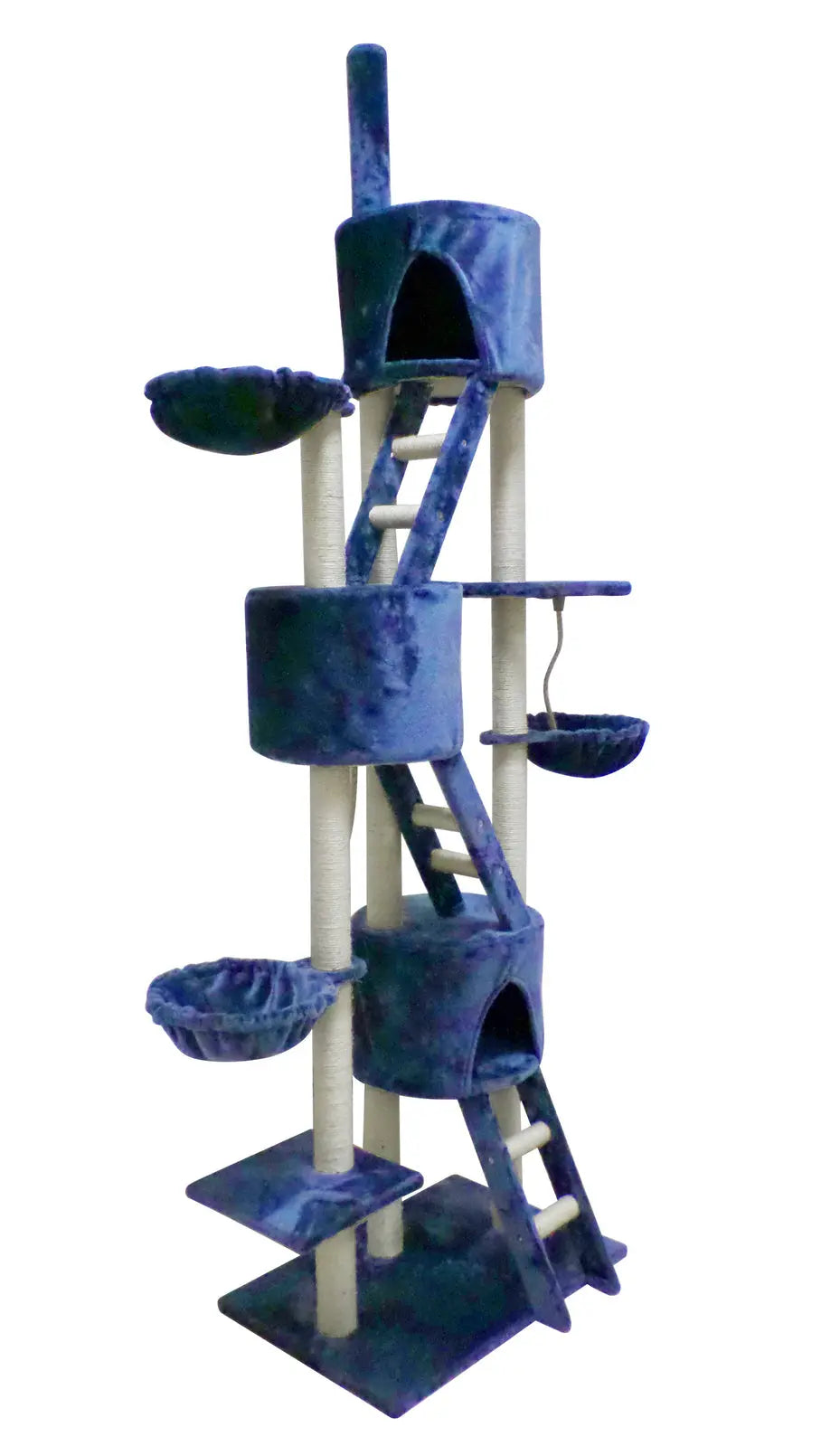 YES4PETS 244 cm XL Multi Level Cat Scratching Post Tree Scratcher Pole- Blue - Paws & Palettes