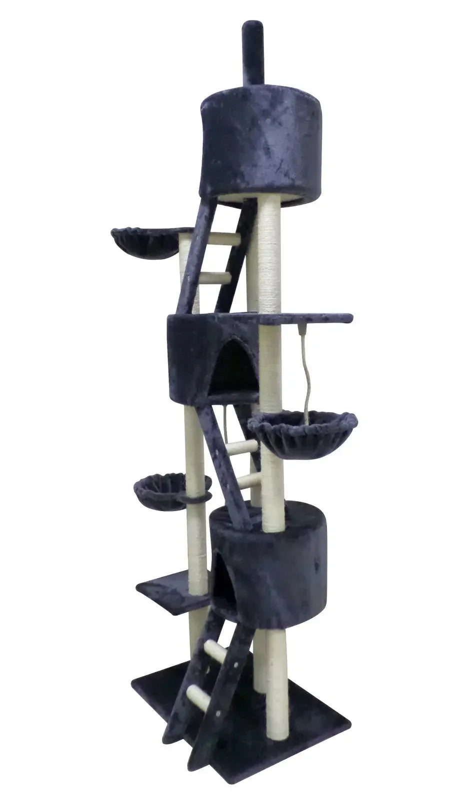 YES4PETS 244 cm XL Multi Level Cat Scratching Post Tree Scratcher Pole- Grey Dropshipzone