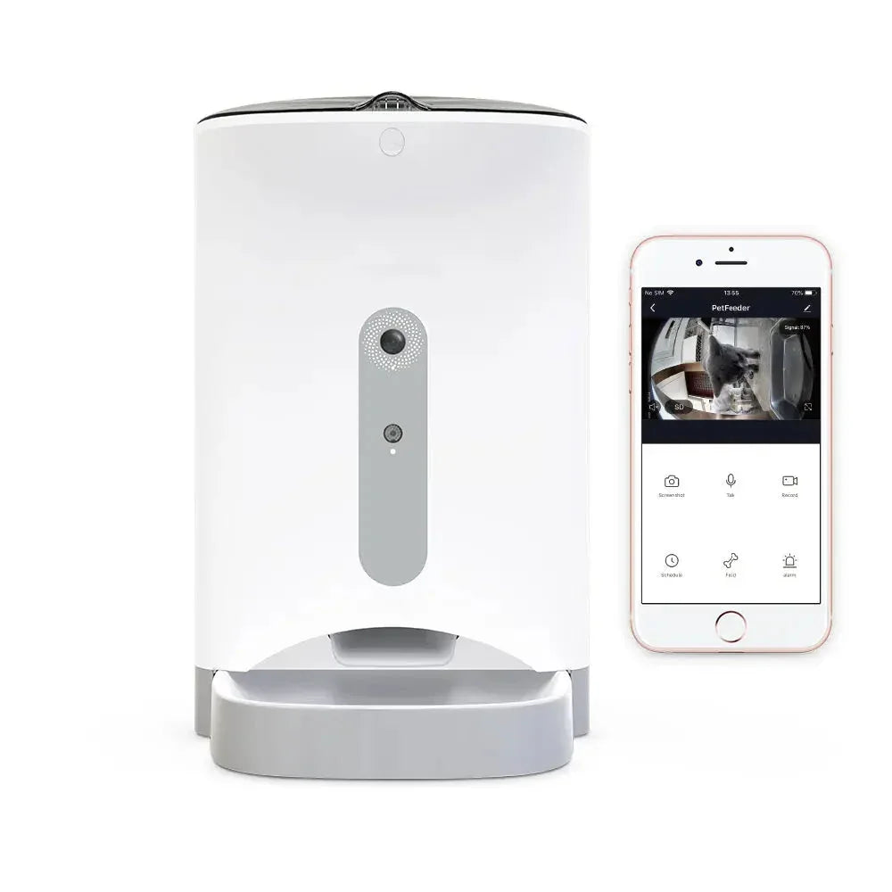 Smart Automatic Pet Dog Cat Rabbit Feeder Smartphone Camera APP for iPhone Android Dropshipzone