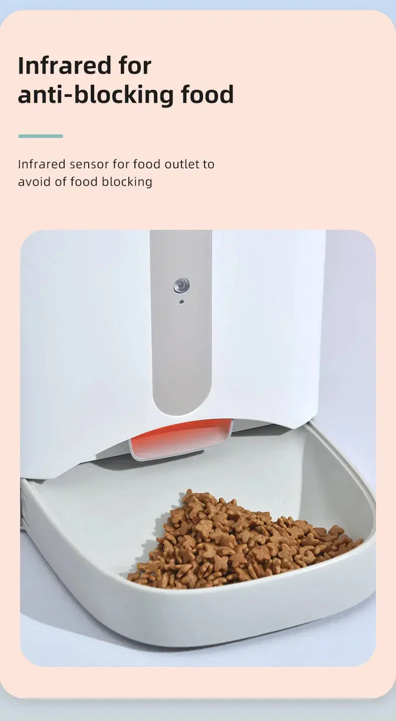 Smart Automatic Pet Dog Cat Rabbit Feeder Smartphone Camera APP for iPhone Android Dropshipzone