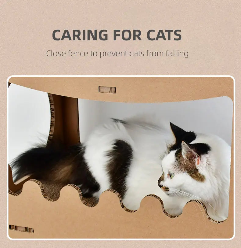 YES4PETS Cat Cardboard House Tower Condo Scratcher Pet Post Furniture Double Storey - Paws & Palettes