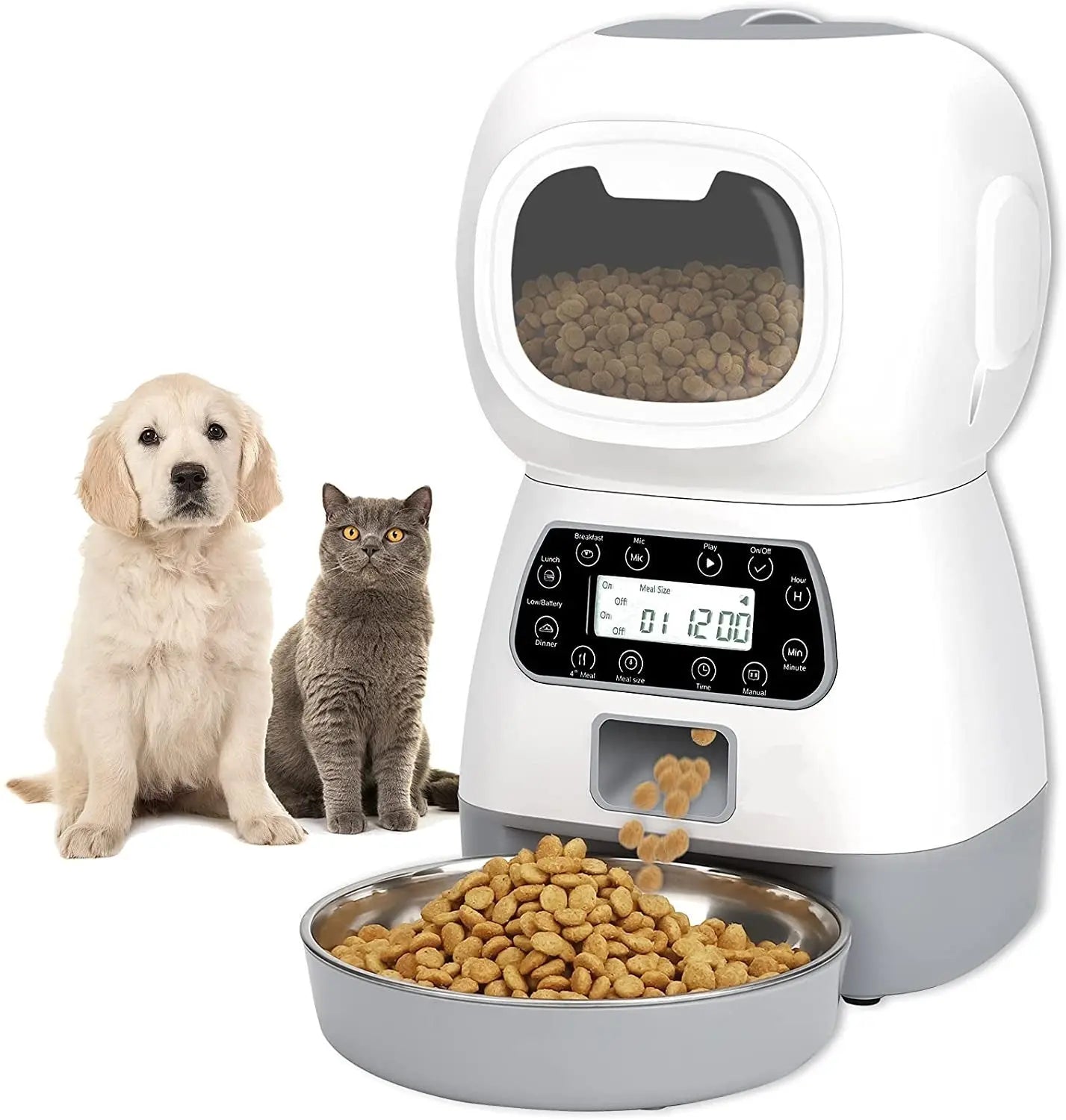 YES4PETS 3.5L Visible Automatic Digital Pet Dog Cat Feeder Food Bowl Dispenser - Paws & Palettes