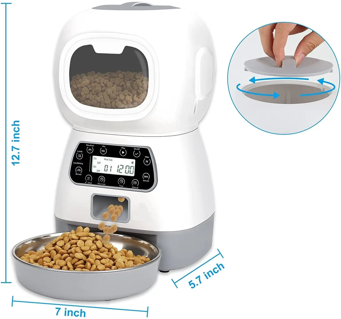 YES4PETS 3.5L Visible Automatic Digital Pet Dog Cat Feeder Food Bowl Dispenser - Paws & Palettes