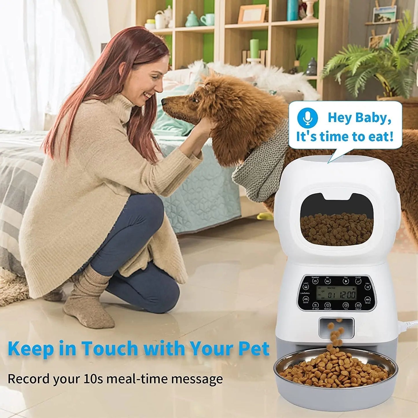 YES4PETS 3.5L Visible Automatic Digital Pet Dog Cat Feeder Food Bowl Dispenser - Paws & Palettes