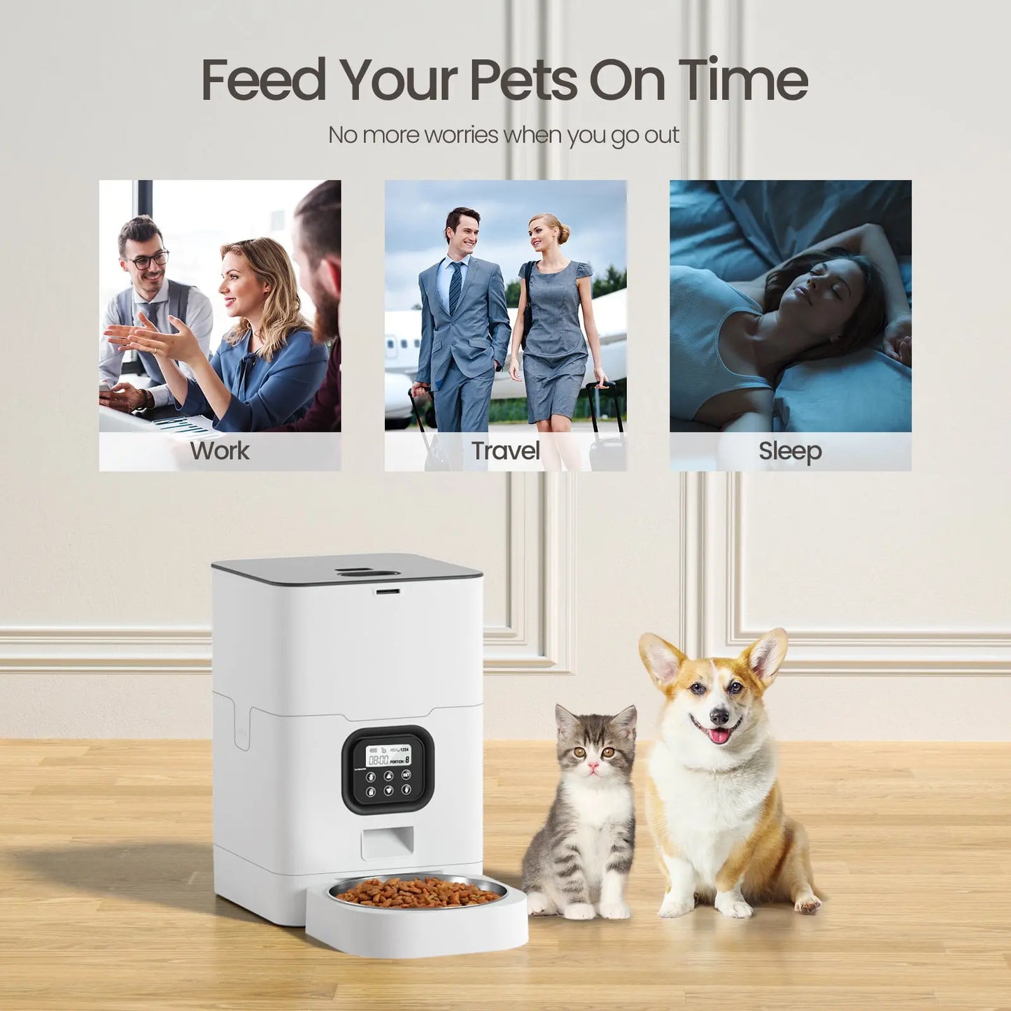 YES4PETS 6L Automatic Digital Pet Dog Cat Feeder Food Bowl Dispenser - Paws & Palettes