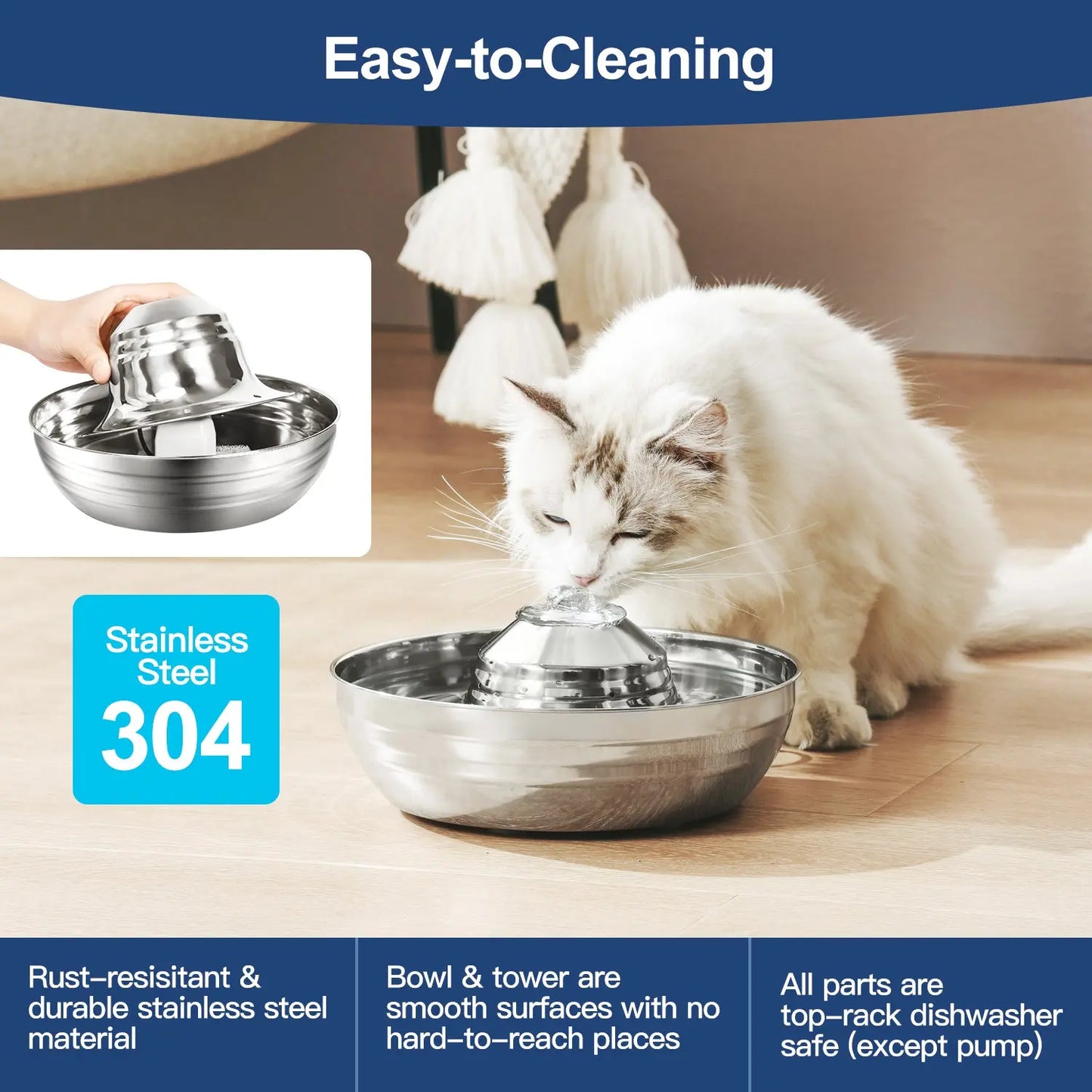 YES4PETS 2L Automatic Electric Pet Water Fountain Dog Cat Stainless Steel Feeder Bowl Dispenser - Paws & Palettes