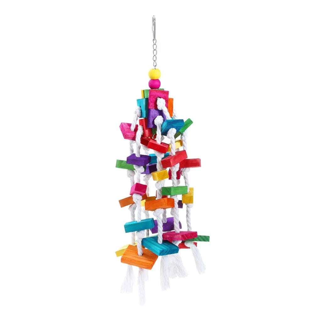 YES4PETS 4 X Assorted Wood Large Hanging Swing Bird Parrot Parakeet Cockatiel Budgie Toys - Paws & Palettes