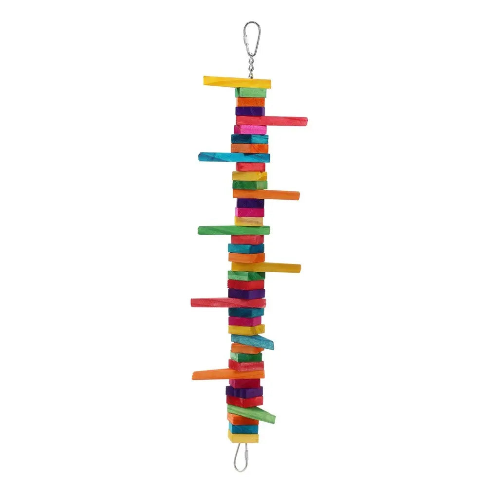YES4PETS 4 X Assorted Wood Large Hanging Swing Bird Parrot Parakeet Cockatiel Budgie Toys - Paws & Palettes