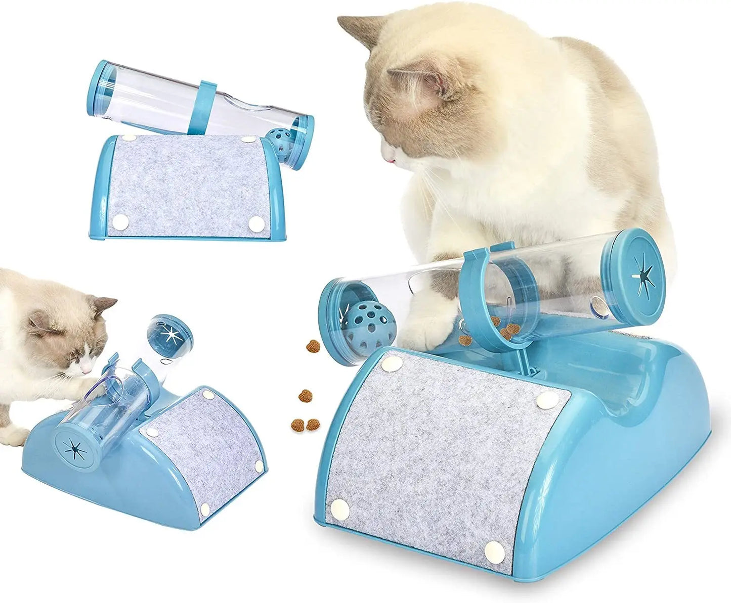 YES4PETS Cat Play Box Kit Pet Toy Kitten Toys Interactive Ball Peek Hunting Toy-Blue - Paws & Palettes