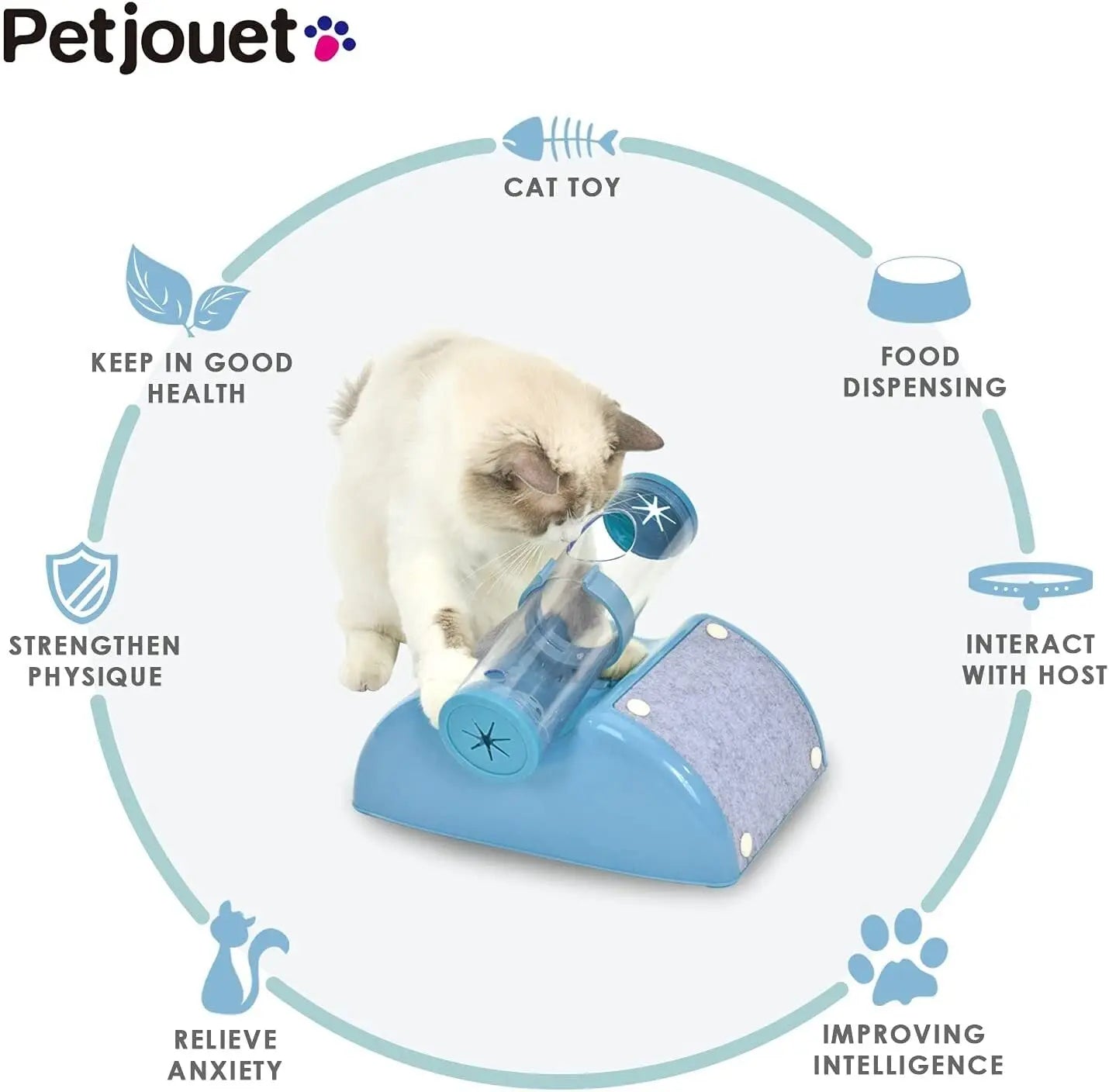 YES4PETS Cat Play Box Kit Pet Toy Kitten Toys Interactive Ball Peek Hunting Toy-Blue - Paws & Palettes