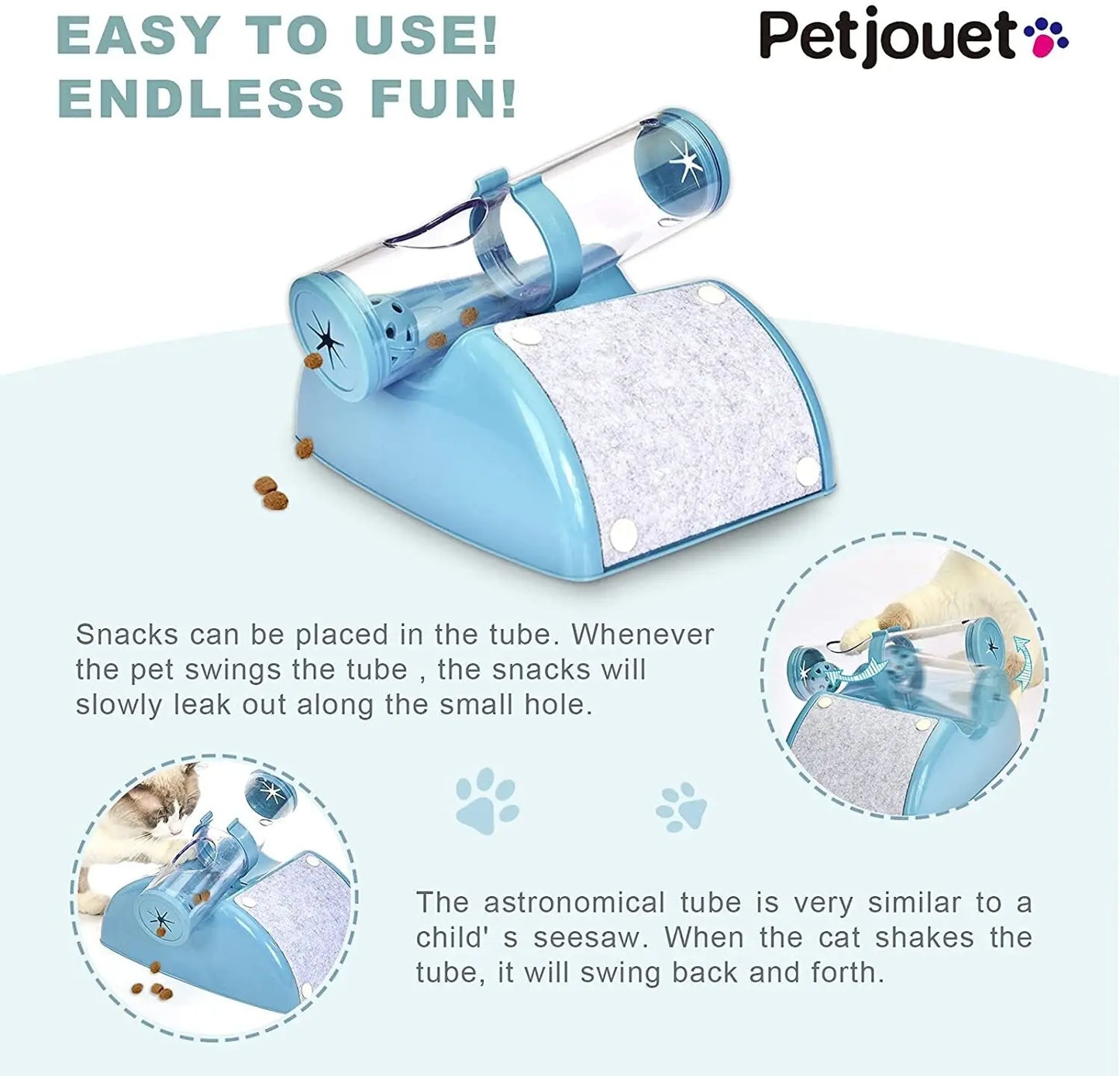 YES4PETS Cat Play Box Kit Pet Toy Kitten Toys Interactive Ball Peek Hunting Toy-Blue - Paws & Palettes
