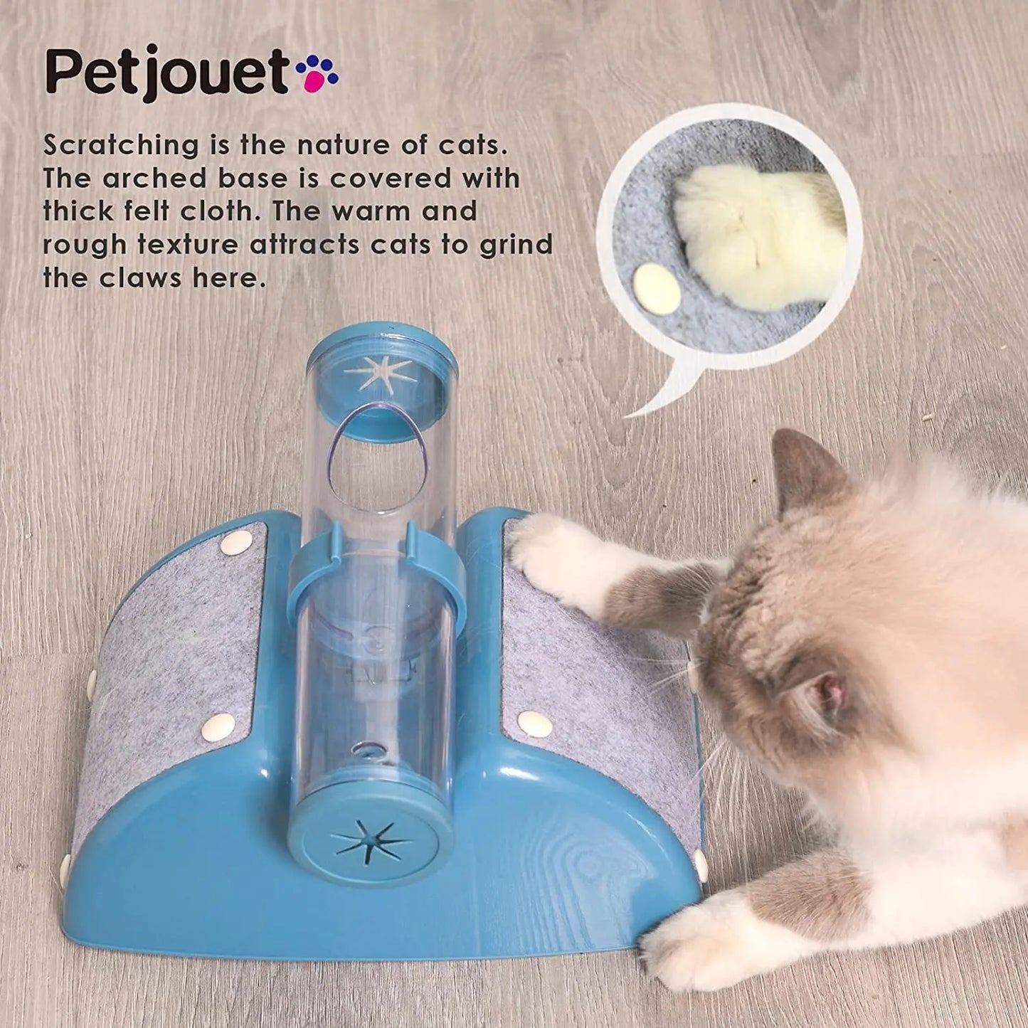 YES4PETS Cat Play Box Kit Pet Toy Kitten Toys Interactive Ball Peek Hunting Toy-Blue - Paws & Palettes