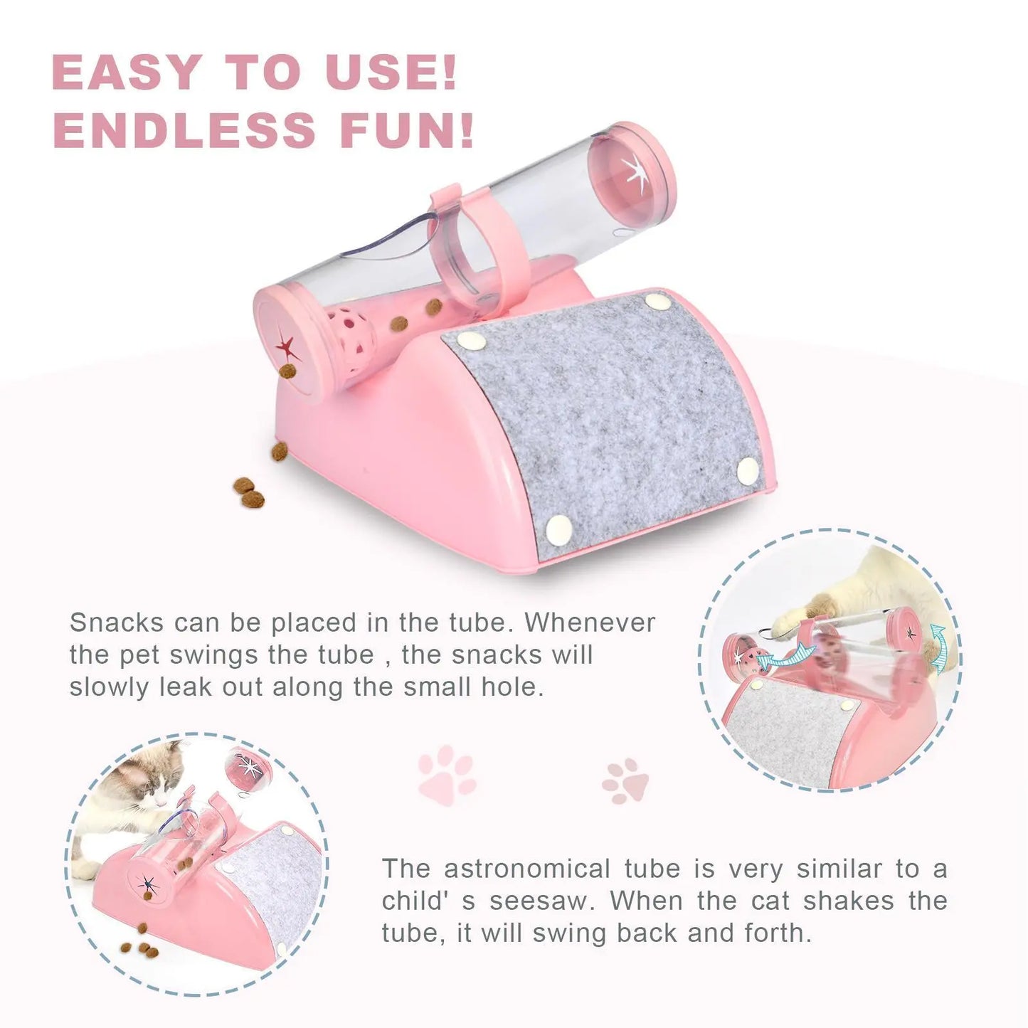 YES4PETS Cat Play Box Kit Pet Toy Kitten Toys Interactive Ball Peek Hunting Toy-Pink - Paws & Palettes