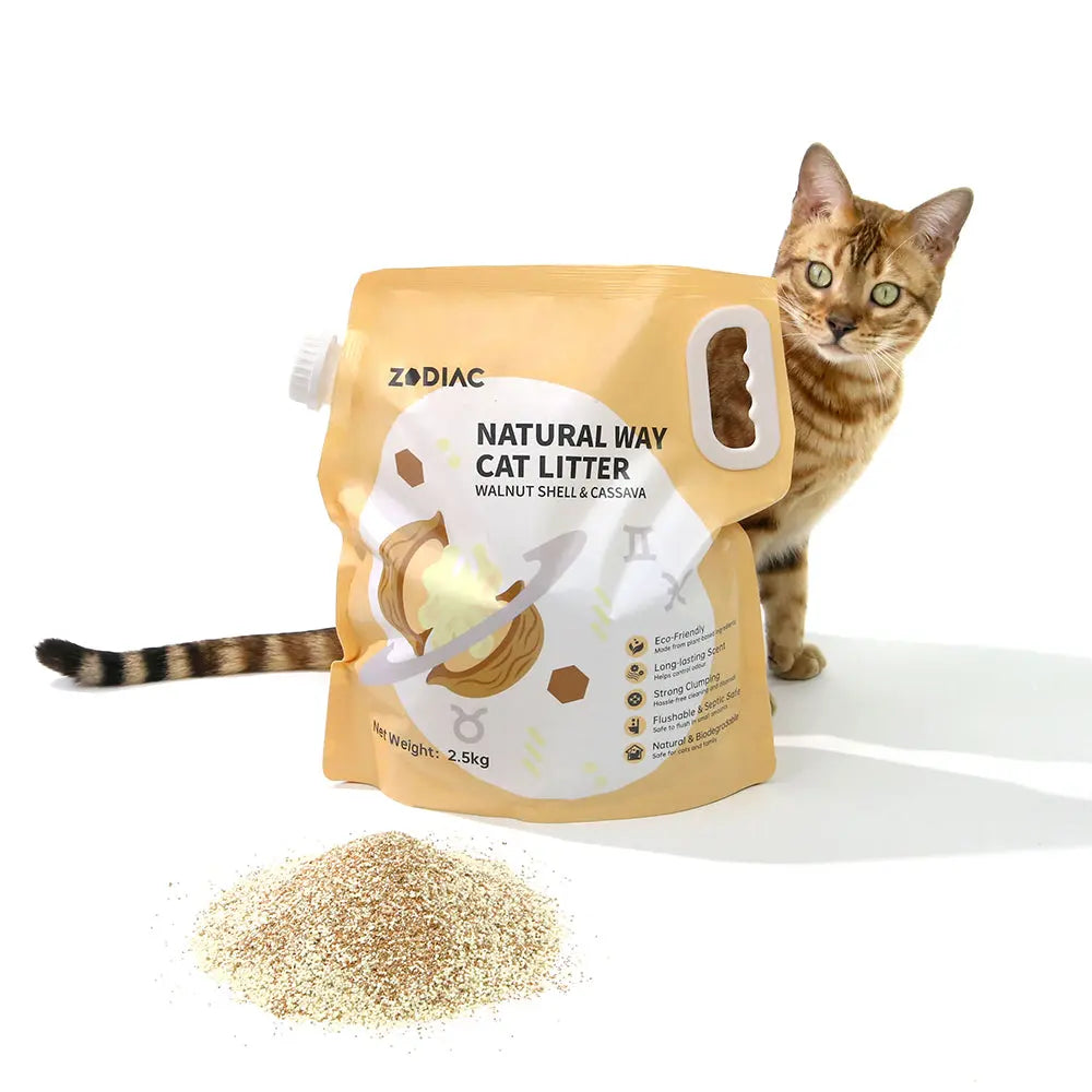 ZODIAC Natural Way Walnut Shell & Cassava Cat Litter 2.5Kgx4 - Paws & Palettes