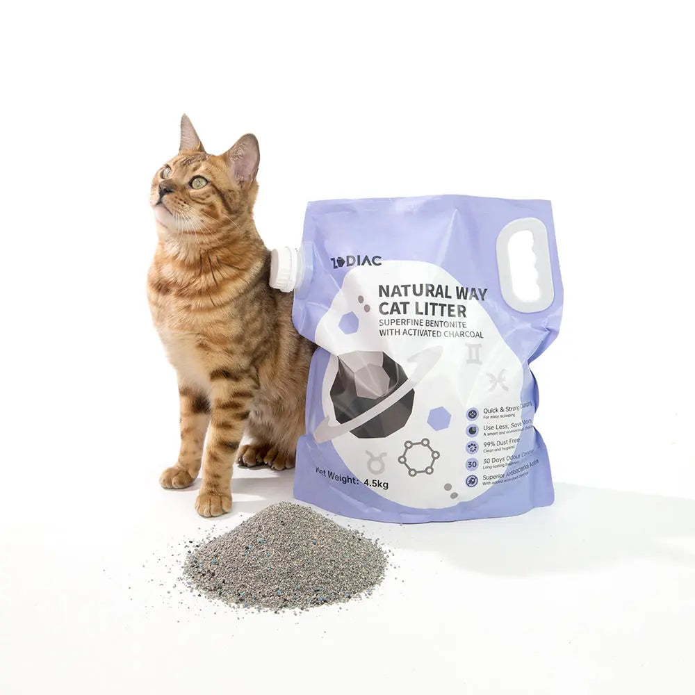 ZODIAC Natural Way Superfine Bentonite With Activated Charcoal Cat Litter 4.5Kgx4 - Paws & Palettes